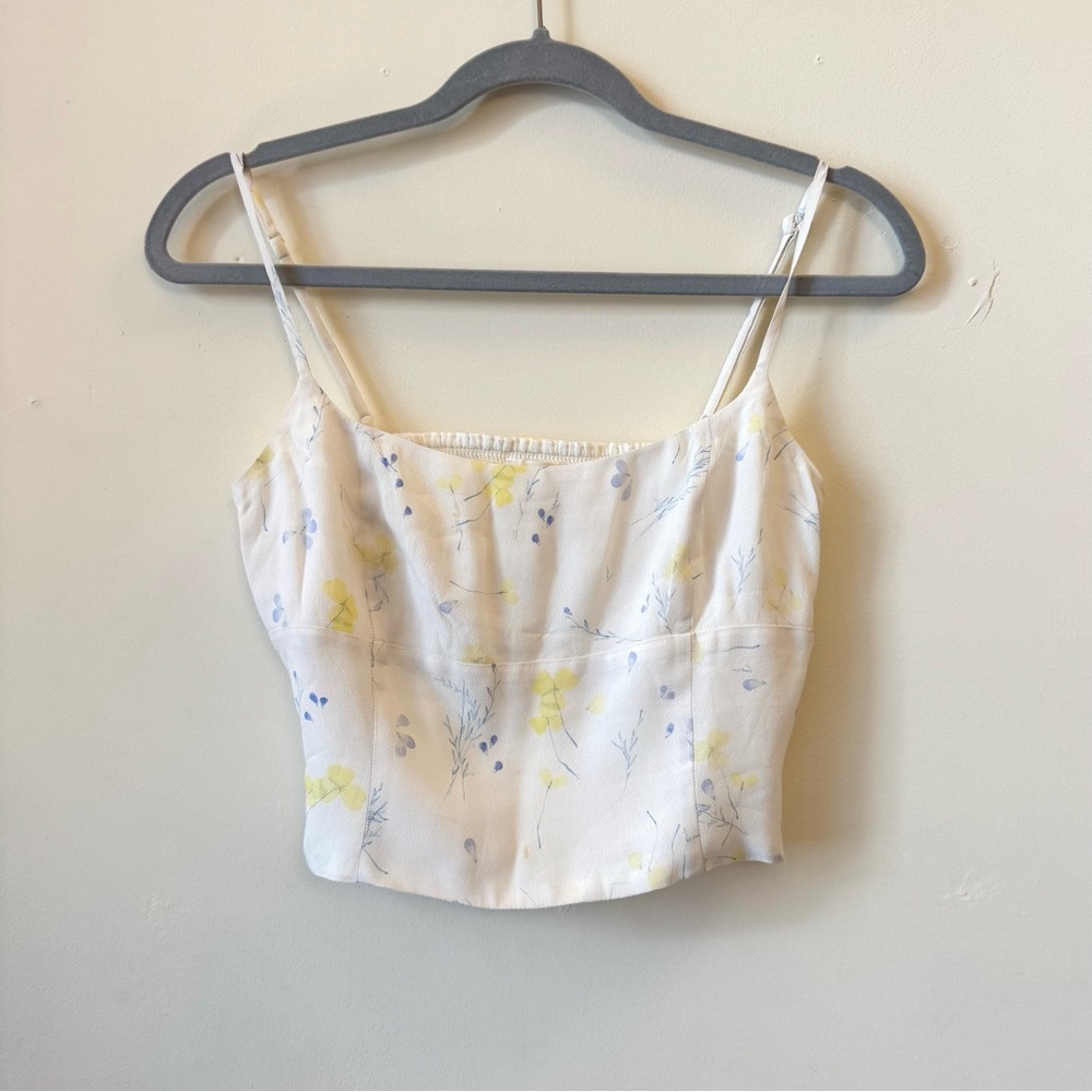 Aritzia Wilfred Floral Print Crop Top
